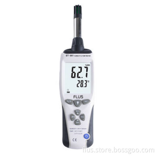 Dew point humidity and temperature meter with large LCD display and high accuracy
